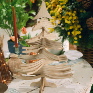 Árbol Giratorio de Navidad en Madera 19.7"