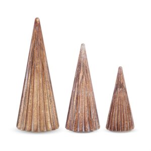 Set de 3 Árboles Decorativos de Cristal Cobrizo