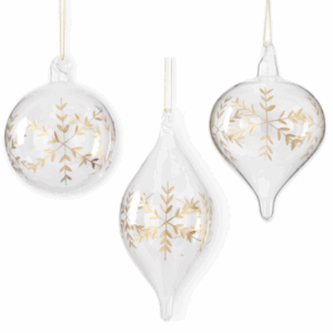 Bolas Copos de Nieve Dorado (set de 3)