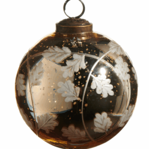 Bronze Oak Leaf Mercury Glass Ornament 4"